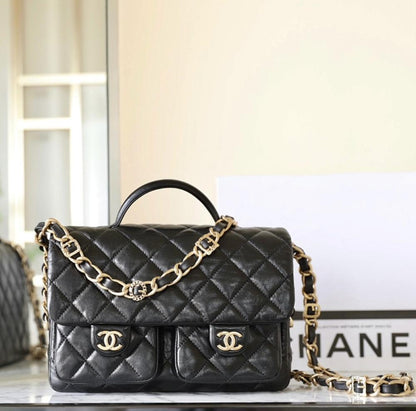 Classic Elegant Leather Top Handle Bag