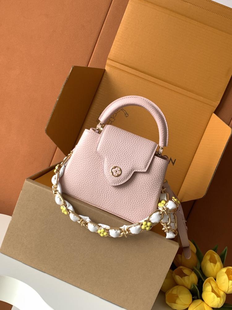 Gold Leather Top Handle Bag