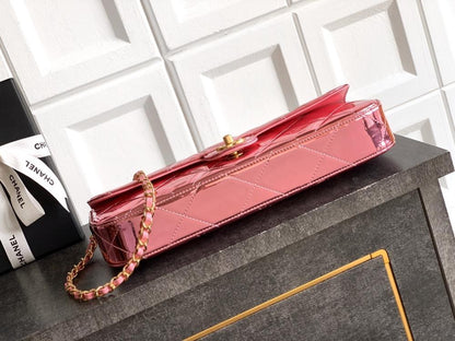 Gold Leather Top Handle Bag