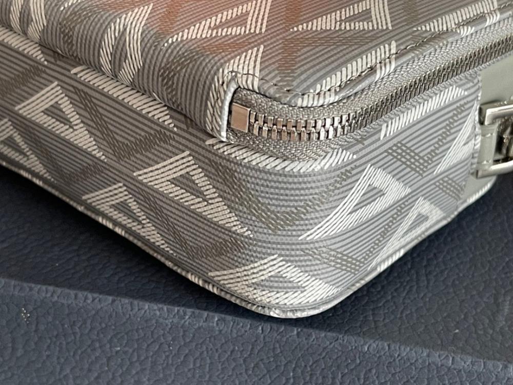 Modern Premium Grey Quilted Calfskin Shoulder Bag
