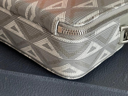 Modern Premium Grey Quilted Calfskin Shoulder Bag
