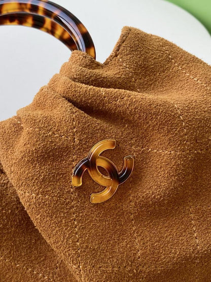 Suede Top Handle Bag