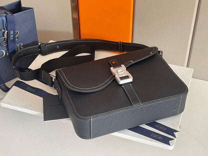 Classic Black Calfskin Shoulder Bag – Limited Edition