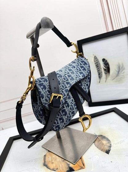 Modern Stylish Blue Embroidered Shoulder Bag