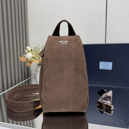 Suede Top Handle Bag