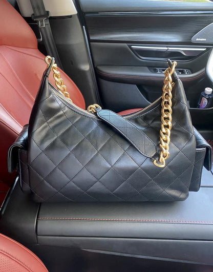 Gold Leather Hobo Bag