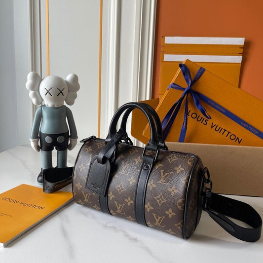 Keepall Green Leather Travel Bag