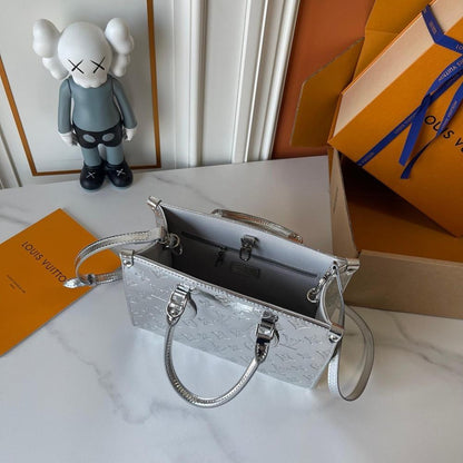 OnTheGo Silver Monogram Tote Bag