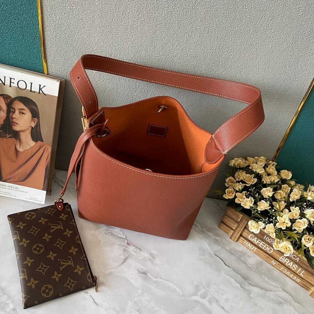 Classic Premium Monogram Leather Hobo Bag