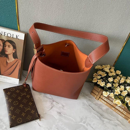 Classic Premium Monogram Leather Hobo Bag