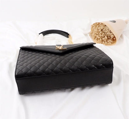 Elegant Refined Leather Top Handle Bag