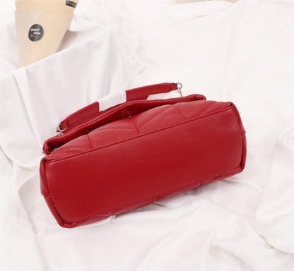 Classic Italian-Inspired Silver Quilted Leather Shoulder Bag