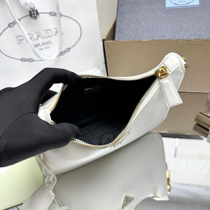 Saffiano Leather Hobo Bag