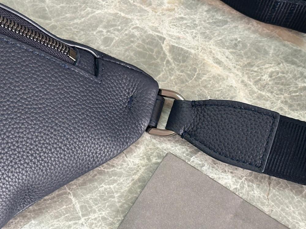 Elegant Refined Blue Calfskin Bag