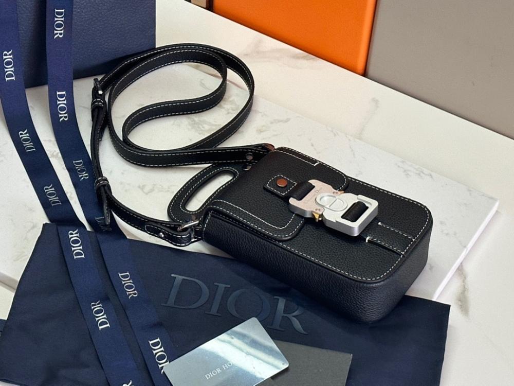 Saddle Black Calfskin Crossbody Bag