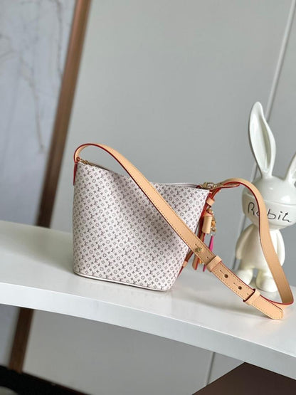 Elegant Refined Monogram Calfskin Top Handle Bag