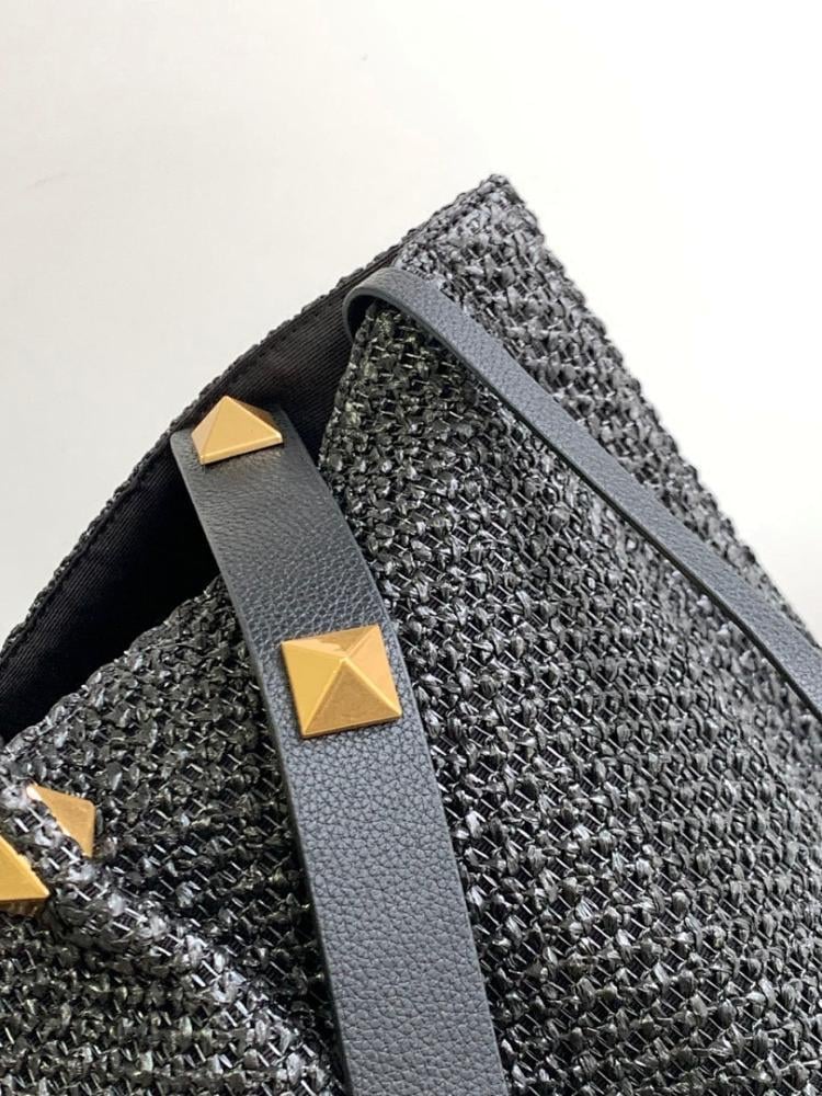 Modern Stylish Brown Woven Raffia Shoulder Bag
