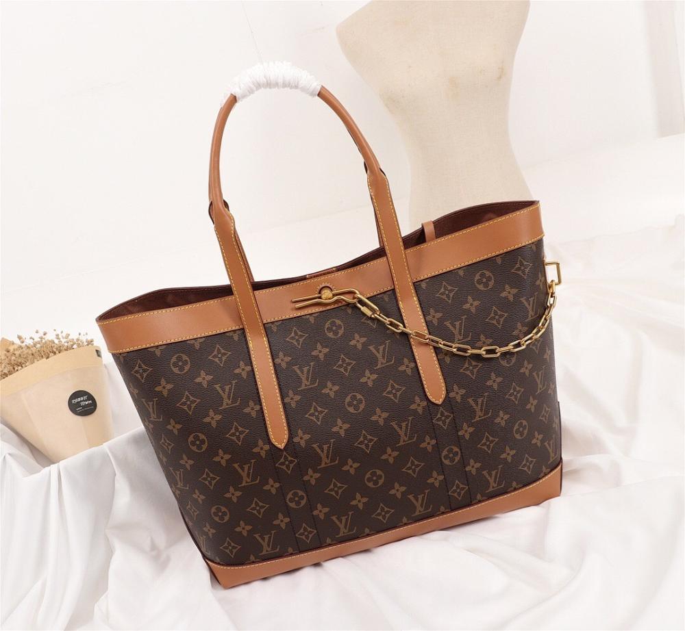 Modern Monogram Leather Tote Bag