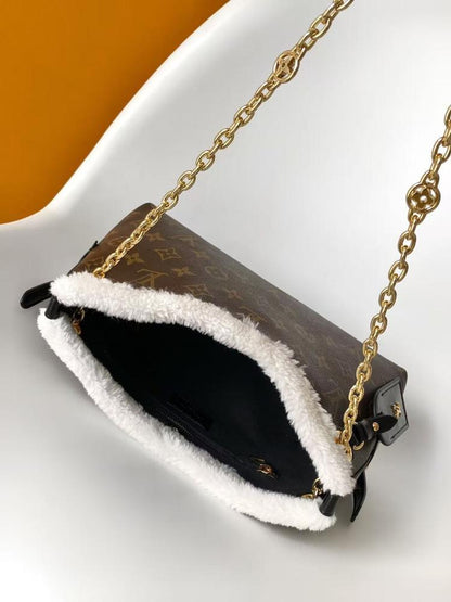 Arco Embroidered Leather Shoulder Bag