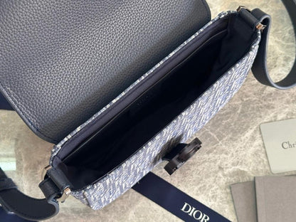 Saddle Blue Printed Leather Shoulder Bag
