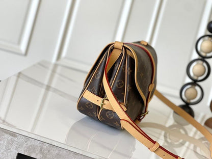 Modern Italian-Inspired Monogram Leather Shoulder Bag
