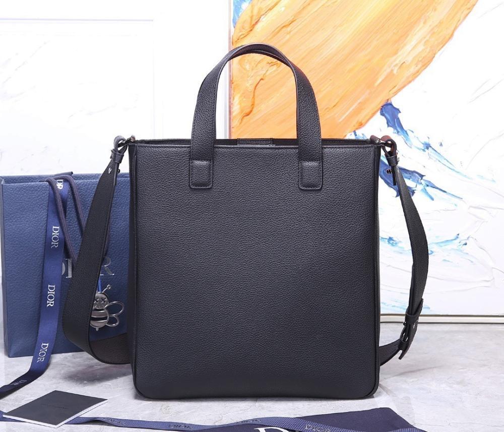 Modern Stylish Black Calfskin Shoulder Bag