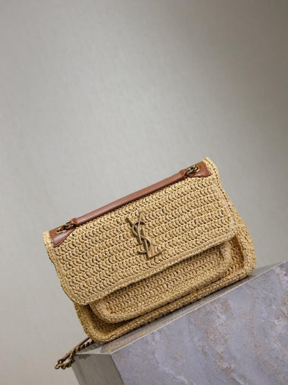 Niki Raffia Top Handle Bag