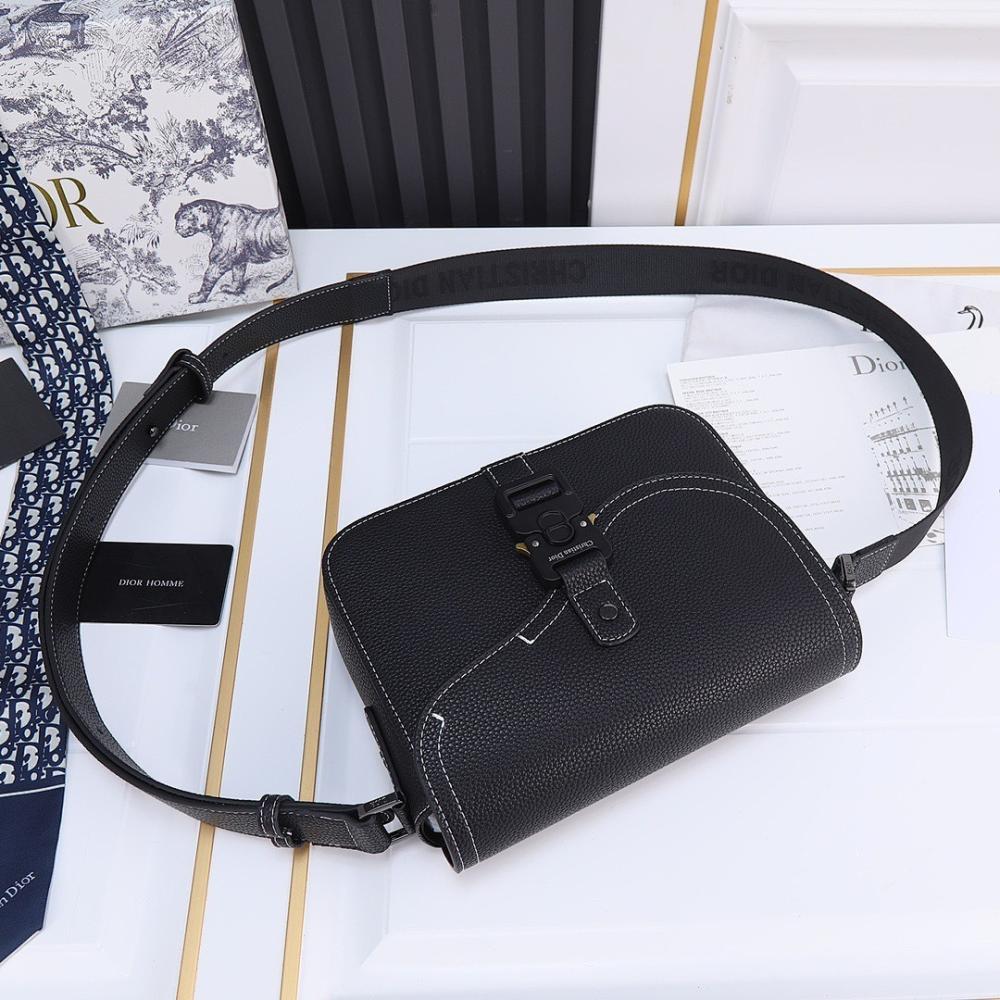 Modern Italian-Inspired Black Printed Calfskin Shoulder Bag
