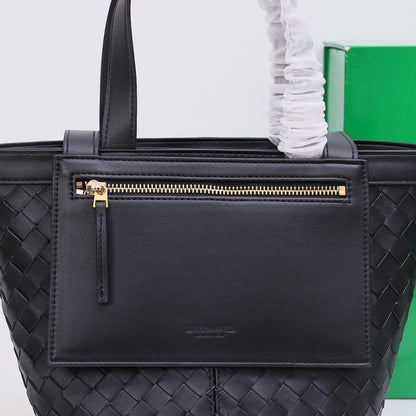 Luxury Refined Woven Leather Top Handle Bag
