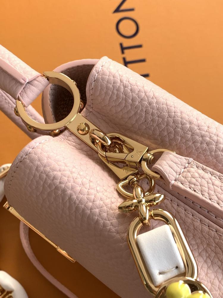 Gold Leather Top Handle Bag