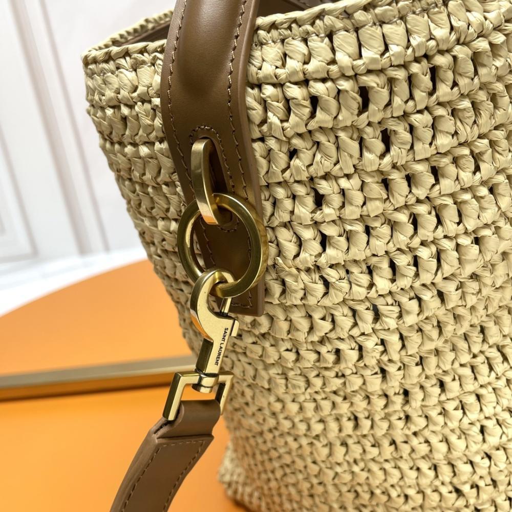 Woven Leather Bucket Bag