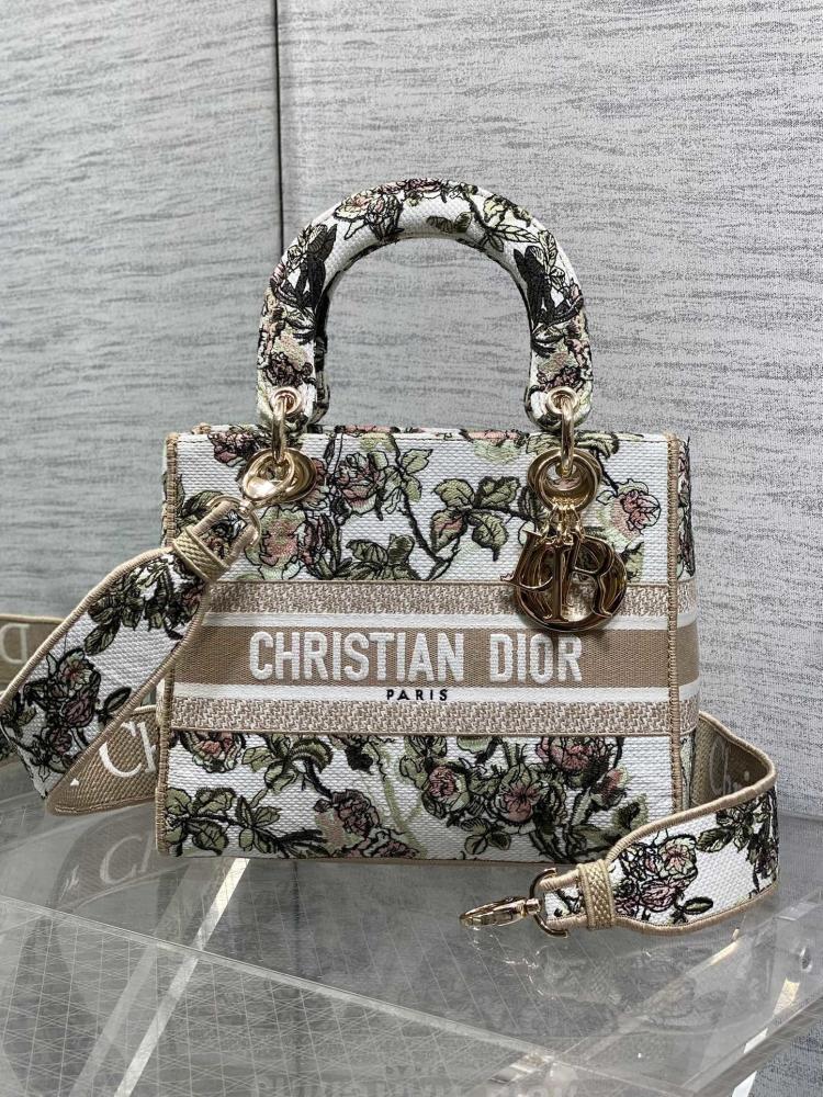 Gold Embroidered Top Handle Bag