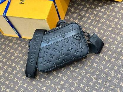 Elegant Premium Black Leather Crossbody Bag