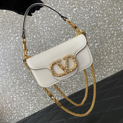 Crystal-Embellished Calfskin Top Handle Bag