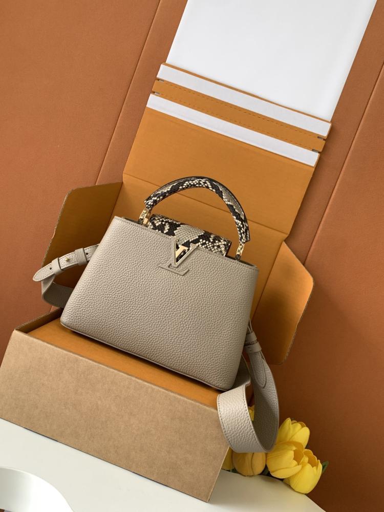 Gold Leather Top Handle Bag