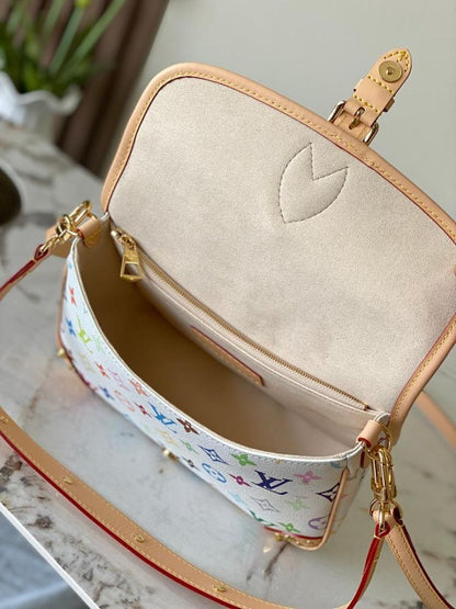 Diane Monogram Leather Shoulder Bag
