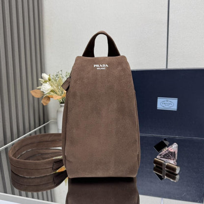 Suede Top Handle Bag