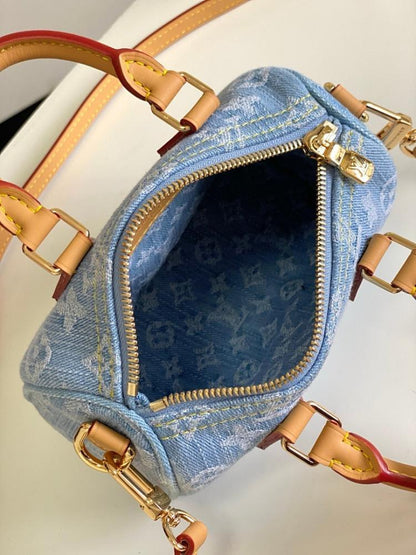 Italian-Inspired Luxury Blue Woven Leather Shoulder Bag