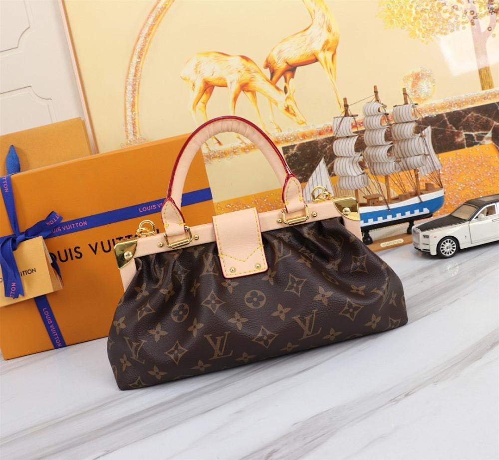 Classic Refined Monogram Leather Shoulder Bag