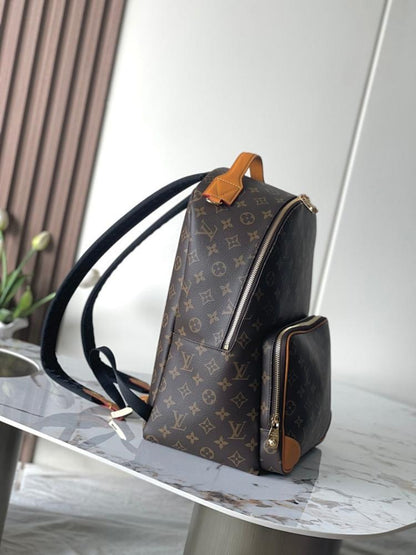 Elegant Refined Monogram Leather Top Handle Bag