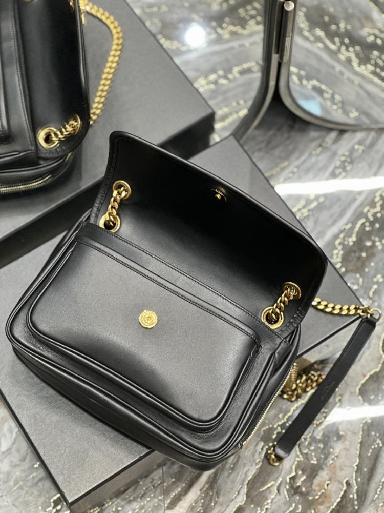 Modern Elegant Gold Calfskin Shoulder Bag