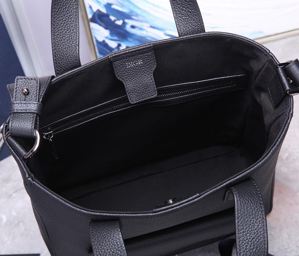 Modern Stylish Black Calfskin Shoulder Bag