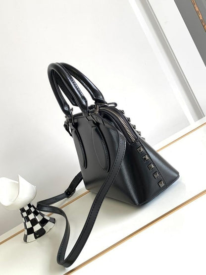 Stylish Refined Studded Top Handle Bag