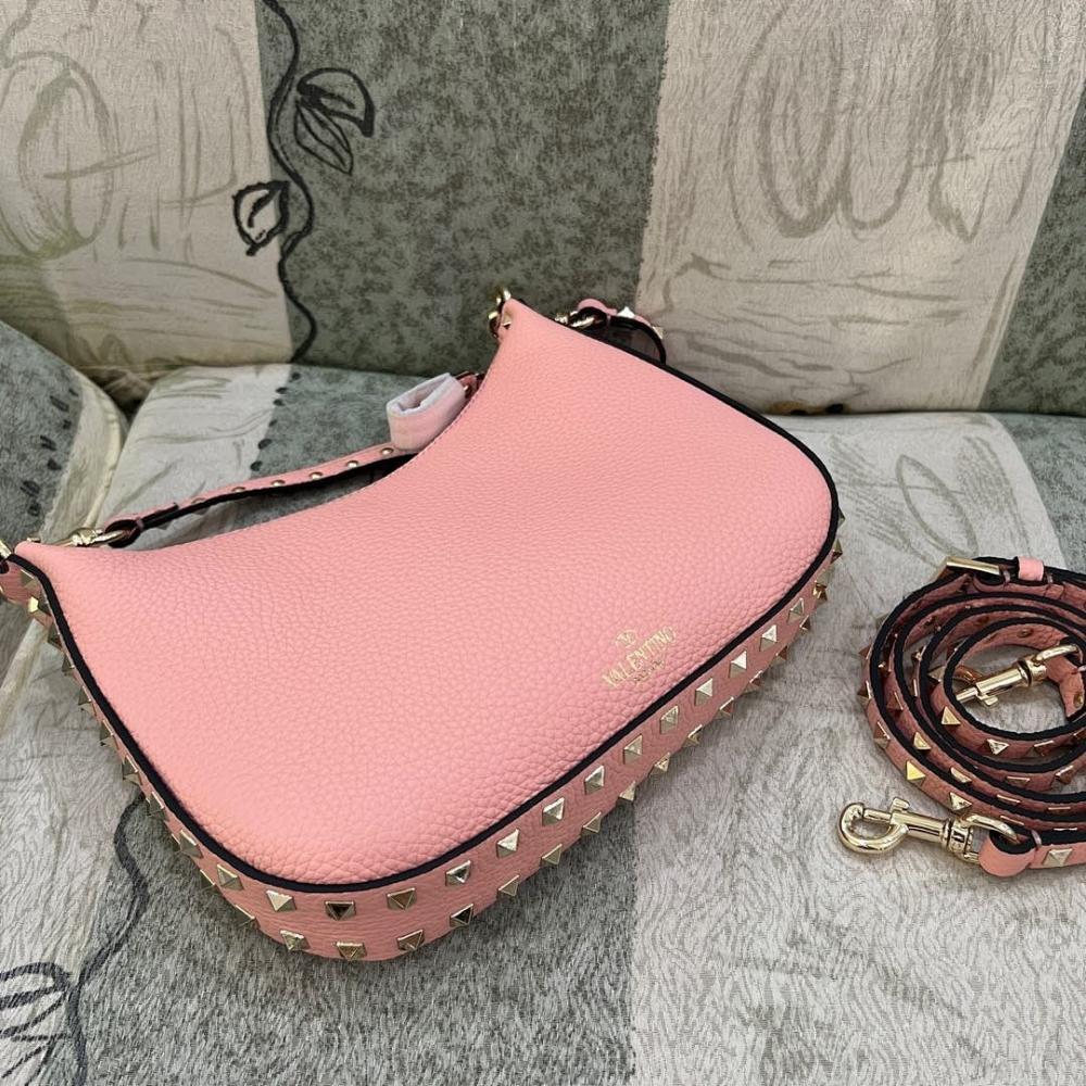 Italian-Inspired Luxury Studded Calfskin Hobo Bag