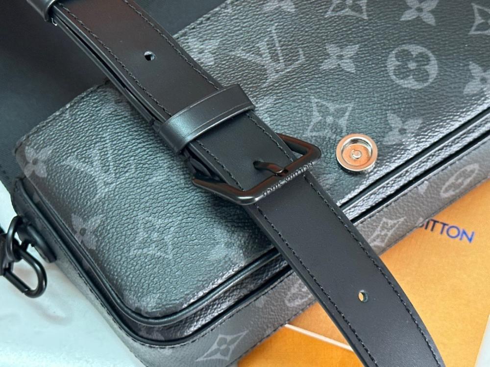 Elegant Refined Monogram Leather Shoulder Bag