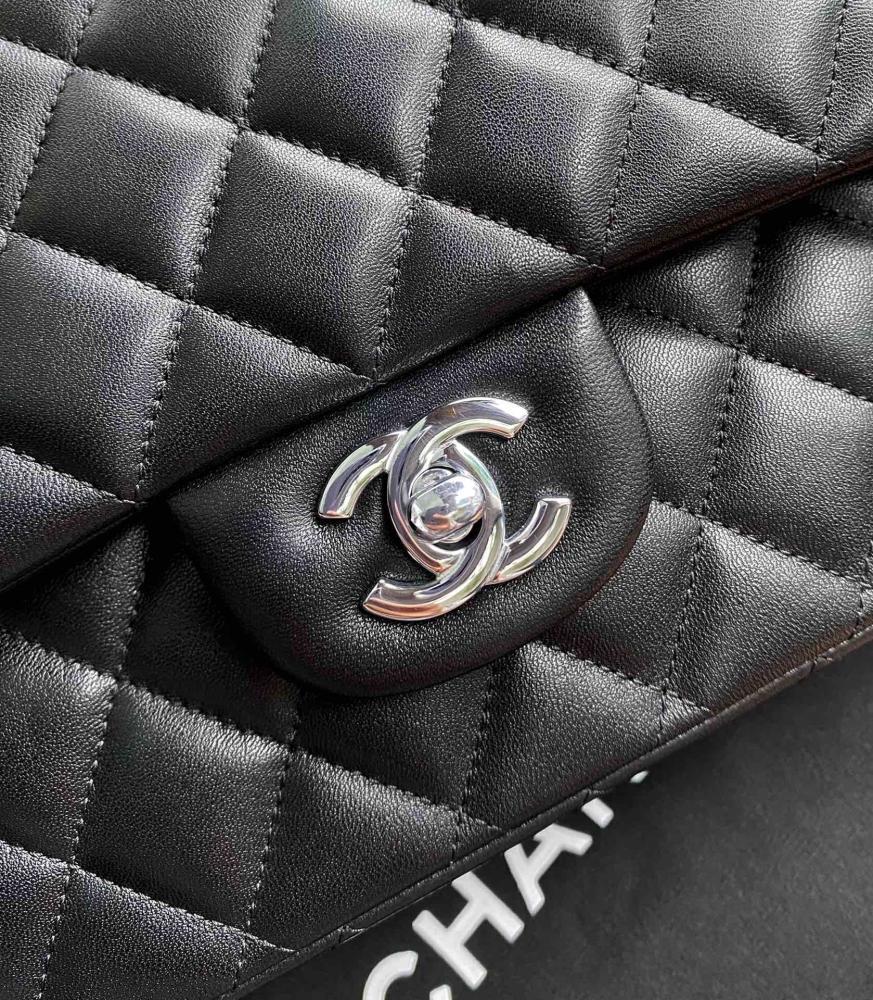 Gold Lambskin Top Handle Bag