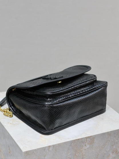 Italian-Inspired Stylish Gold Leather Top Handle Bag
