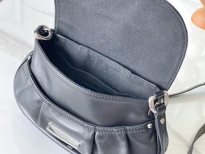 Italian-Inspired Luxury Black Leather Shoulder Bag