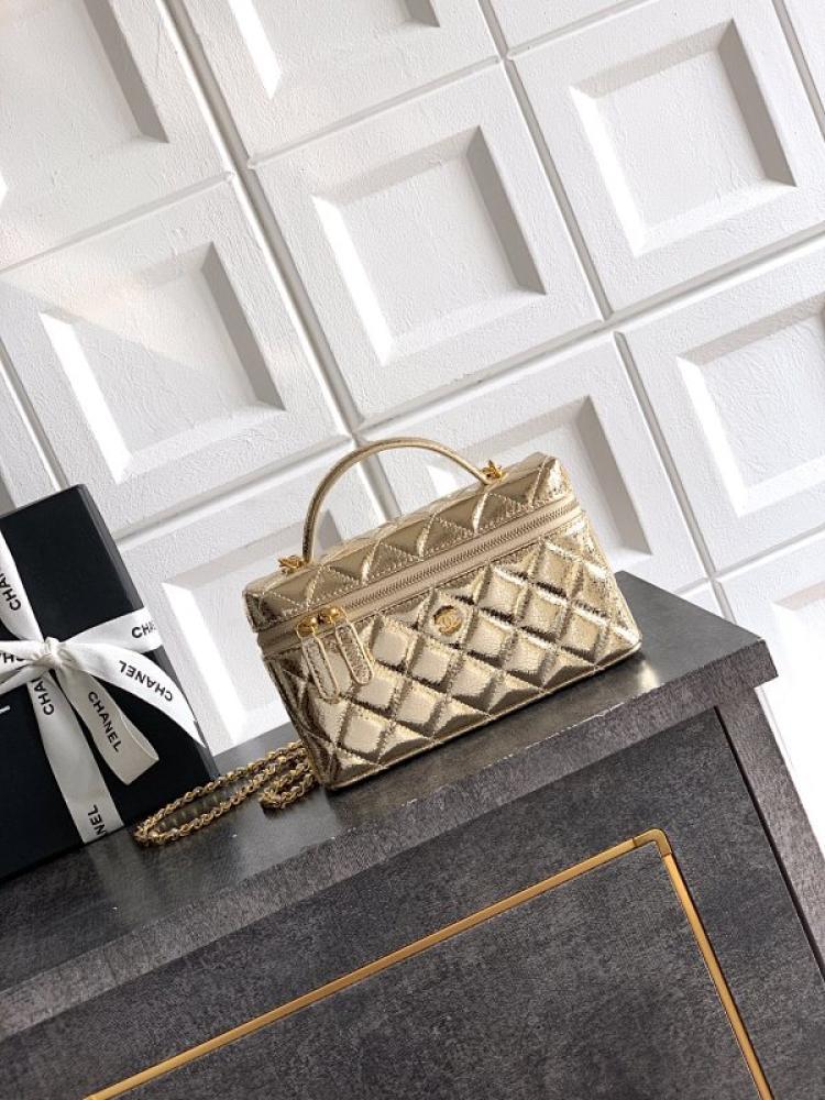 Gold Leather Shoulder Bag