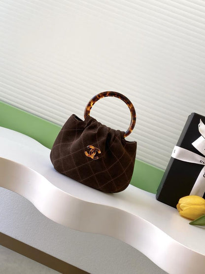 Suede Top Handle Bag